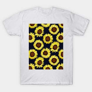 Sunflowers are the New Roses! - Navy - Pattern T-Shirt